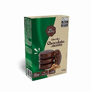 Biscoito Chocolate com Nozes Sem Glúten Vegano Zero Lactose 120g