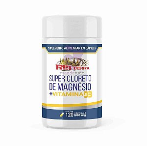 Super Cloreto de Magnésio P.A. + Vitamina D 500 mg 120 cáps - Rei Terra