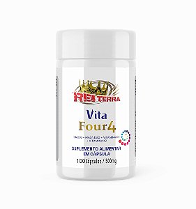 Vita Four 4 (Cálcio, Magnésio, Vitamina D3 e Vitamina K2) 500 mg 100 caps - Rei Terra