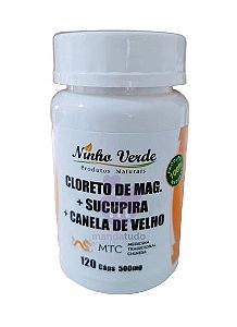 Canela de Velho, Sucupira e Cloreto de Magnésio 500mg 120 cáps - Ninho Verde