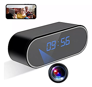 Relógio com câmera escondida, mini câmera sem fio WiFi 1080p HD