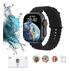 Smartwatch Prova D'agua W69+ Ultra 49mm Serie 10 Amoled 2025 cor Preto