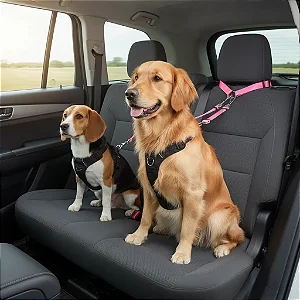 Cinto Duplo De Segurança Para Cães, Para Encosto