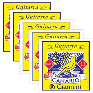 Encordoamento Guitarra Canário 010 046 GESGT10 - Kit Com 5 Unidades