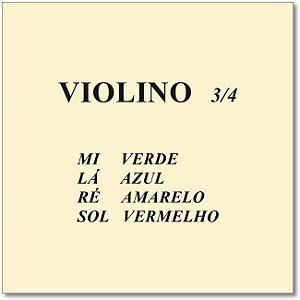 Jogo De Cordas Para Violino 3/4 Mauro Calixto Qualidade Premium MC34VI