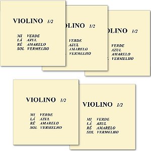 Encordoamento Violino 1/2 Mauro Calixto Qualidade Premium MC12VI - Kit Com 5 Unidades