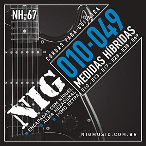 Jogo de Cordas Para Guitarra Nig 010 049 Híbrido NH67 Nickel Wound