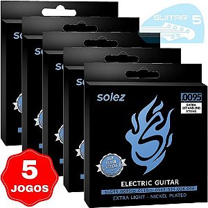 Encordoamento Para Guitarra Solez 09,5 044 SLG95 - Kit Com 5 Unidades