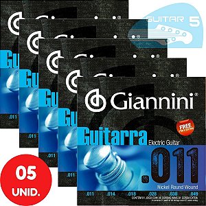 Encordoamento Para Guitarra 011 049 Giannini GEEGST11 - Kit Com 5 Unidades