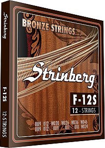 Jogo De Cordas Para Violão 12 Cordas 09 046 Strinberg F12S Bronze Strings