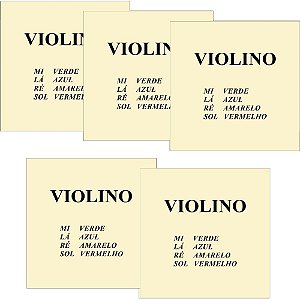 Encordoamento Para Violino 4/4 Mauro Calixto Qualidade Premium MCVI - Kit Com 5 Unidades