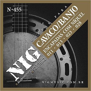 Jogo De Cordas Nig Para Cavaco / Banjo Tensão Pesada N455 (Encapadas Com Níquel)