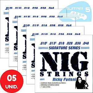 Encordoamento Nig Guitarra 010,5 048 Rick Furlani Signature RK70 - Kit Com 5 Unidades