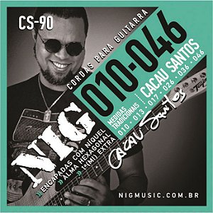Jogo De Cordas Nig Guitarra 010 046 Cacau Santos Signature CS90 (Medidas Tradicionais)