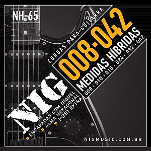 Jogo De Cordas Para Guitarra Nig 08 042 Híbrido NH65 Nickel Wound