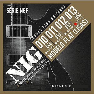 Jogo de Cordas Para Guitarra Nig Flat 013 056 NGF813 (Lisas)