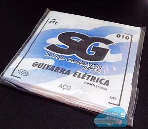 Corda Avulsa Guitarra 1ª Primeira Mi 010 SG Strings 5093 - Kit Com 12 Unidades