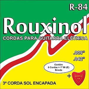 Jogo De Cordas Para Guitarra 09 042 Rouxinol R84 (3ª Sol Encapada)