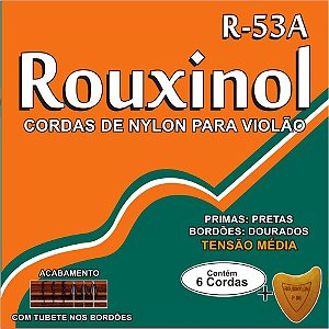 Jogo De Cordas Para Violão Nylon Tensão Média Rouxinol R53A (Sem Bolinha)