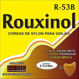 Jogo De Cordas Para Violão Nylon Tensão Média Rouxinol R53B (Sem Bolinha)