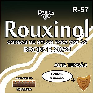 Jogo De Cordas Para Violão Nylon Tensão Pesada Rouxinol R57 (Com Bolinha)