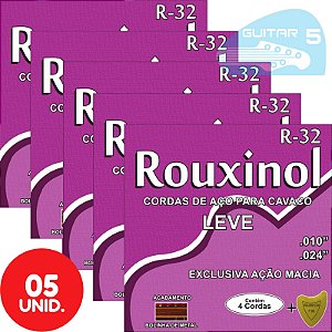 Encordoamento Para Cavaquinho Rouxinol Tensão Leve R32 - Kit Com 5 Unidades