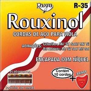 Jogo De Cordas Para Viola Caipira Rouxinol Cebolão / Rio Abaixo R35 (Aço Inoxidável)