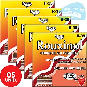 Encordoamento Para Viola Caipira Rouxinol Cebolão / Rio Abaixo R35 - Kit Com 5 Unidades
