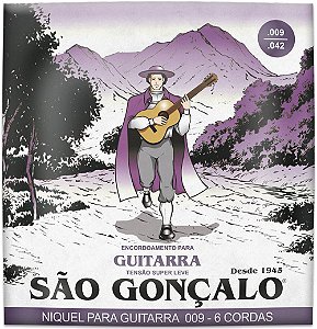 Jogo de Cordas Para Guitarra 09 042 São Gonçalo IZ11026 (Tensão Super Leve)