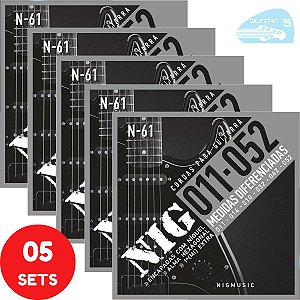 Encordoamento Para Guitarra Nig 011 052 N61 - Kit Com 5 Unidades