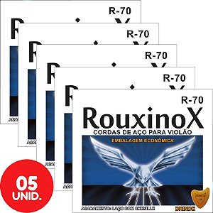 Encordoamento Para Violão Aço Tensão Média Econômico Rouxinol R70 - Kit Com 5 Unidades