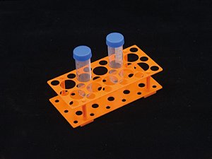 Rack para tubo centrífuga 20 tubos de 50ml ou 30 tubos de 15ml laranja PERFECTA