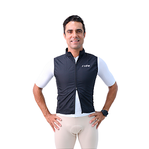 Colete Corta Vento Aero Preto (Zíper Duplo) - Masculino