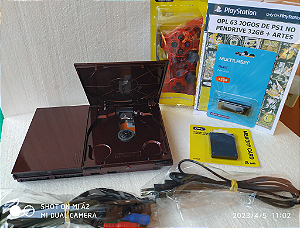 Kit Gamer PS2 + MC com OPL + Pendrive de 32gb com 63 Jogos PS1