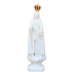 Imagem Imaculado Coração de Fátima 34cm | Pó de Mármore