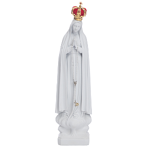Imagem Nossa Senhora de Fátima 43cm c/ Coroa Folheada | Pó de Mármore
