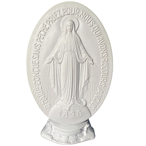 Medalha Nossa Senhora Das Graças 16cm Pó De Mármore Mesa