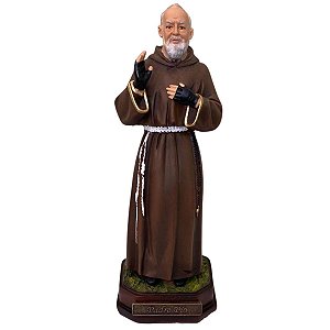 Imagem Santo Padre Pio 20cm Resina Pe Pio