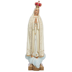Imagem Nossa Senhora de Fátima 85cm c/ Olhos de Vidro e Coroa | Resina