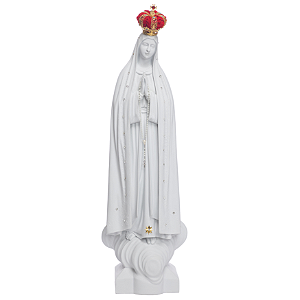 Imagem Nossa Senhora de Fátima 85cm c/ Coroa e Terço | Pó de Mármore