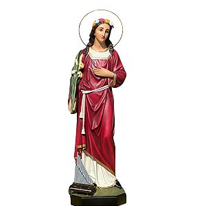 Imagem Santa Cecília 105cm C/ Olhos de Vidro Auréola | Resina