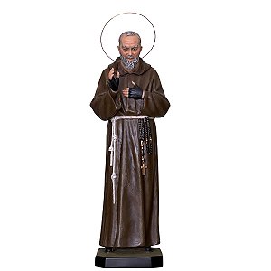Imagem Santo Padre Pio Pe. Pio 105cm C/ Aro Folheado Resina