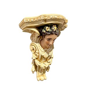 Suporte P/ Imagem Parede Peanha Resina Colorida Anjo 30cm