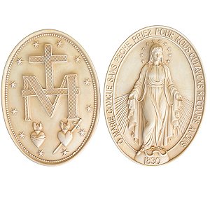 Conjunto Medalha Nossa Senhora das Graças 25cm Parede | Marfim