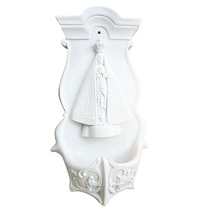 Pia Água Benta Nossa Senhora Aparecida 40cm Pó de Mármore