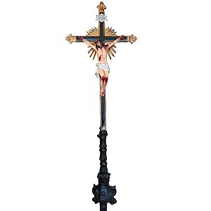 Crucifixo Ornado 250cm C/ Base Resina