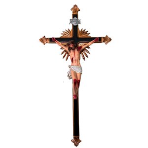 Crucifixo Ornado Barroco 150cm Parede Resina