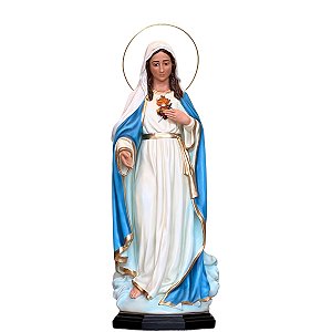 Imagem Imaculado Coração de Maria 105cm C/ Olhos de Vidro Resina