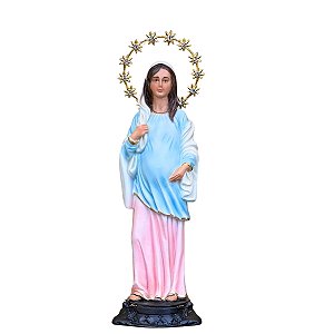 Imagem Nossa Senhora do Bom Parto 22cm C/ Auréola Folheada | Resina