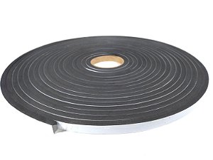 Fita Vedação Espuma EPDM Preto Adesivo 1 Lado - 7mm x 10mm x 10m